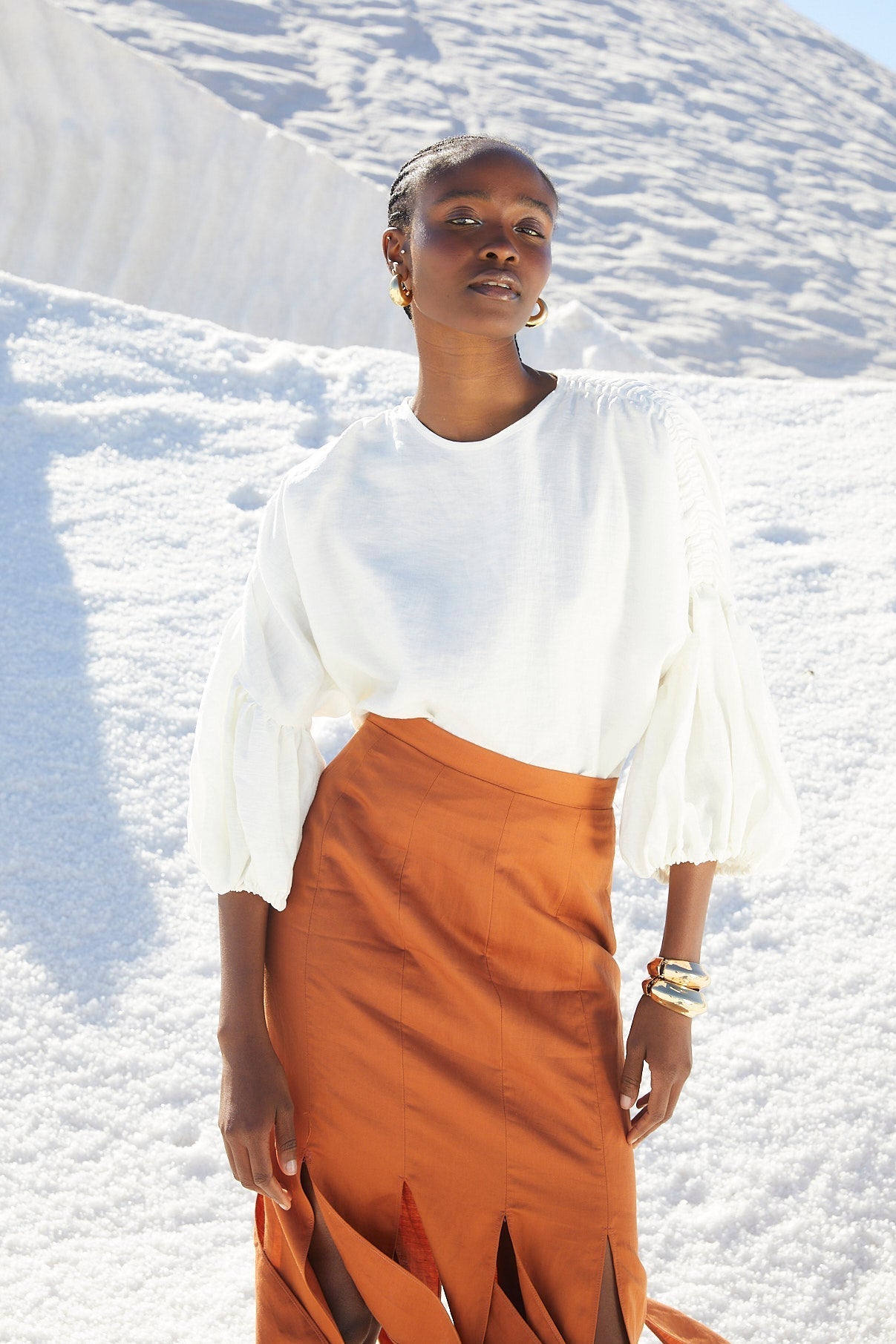 PATI BLOUSE WITH ECRU PATCHES