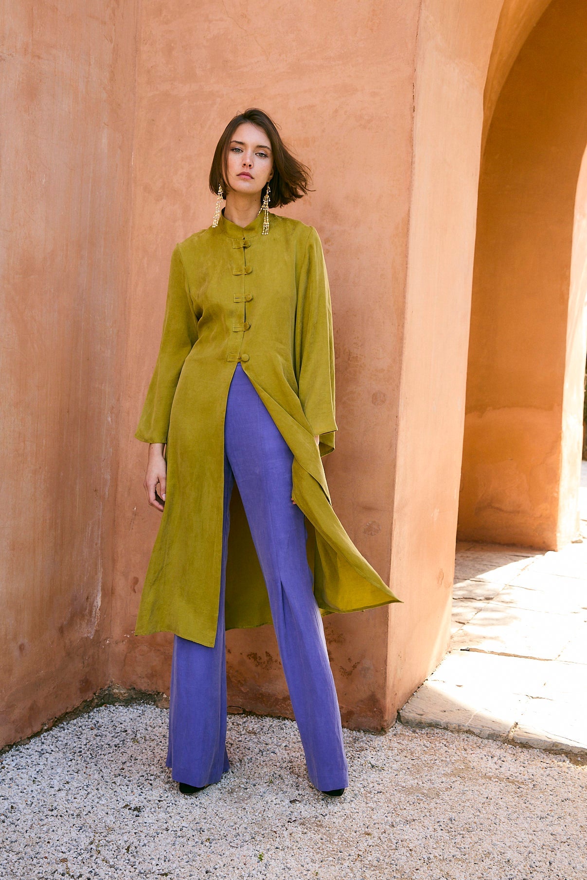 CHINISKI CUPRO OLIVE COAT