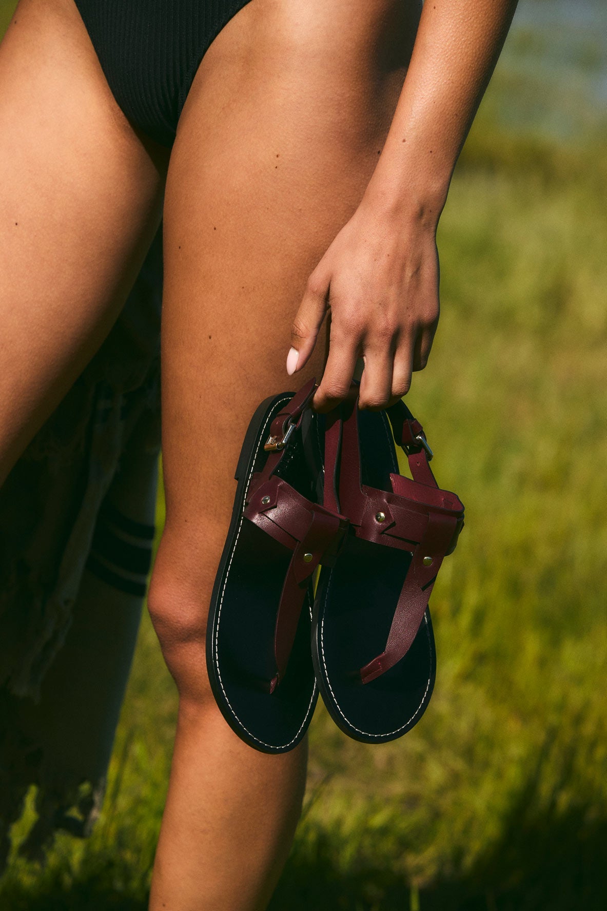 CATALINA BURGUNDY LEATHER SANDAL