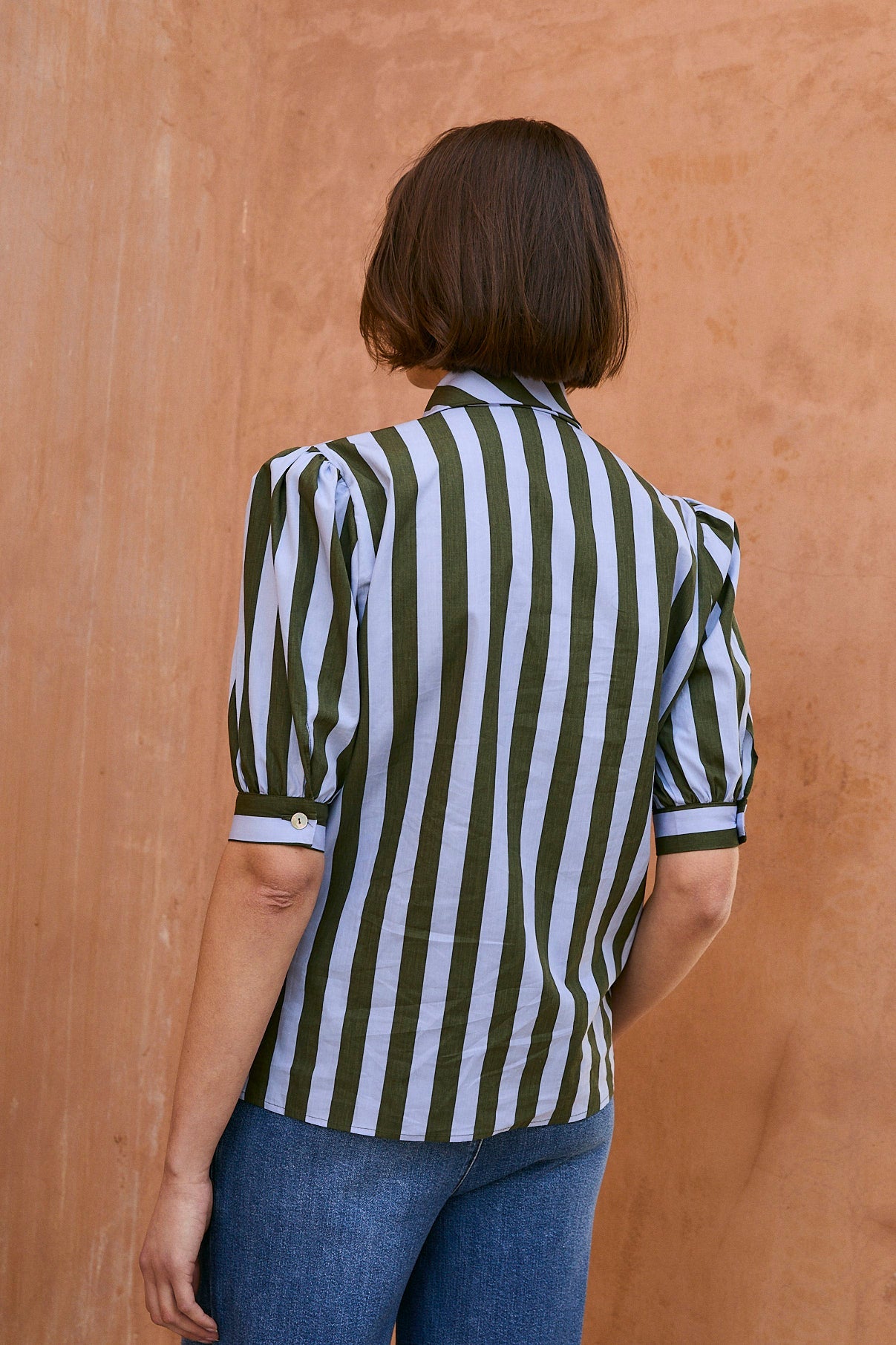 BLUSA LULU RAYAS VERDE