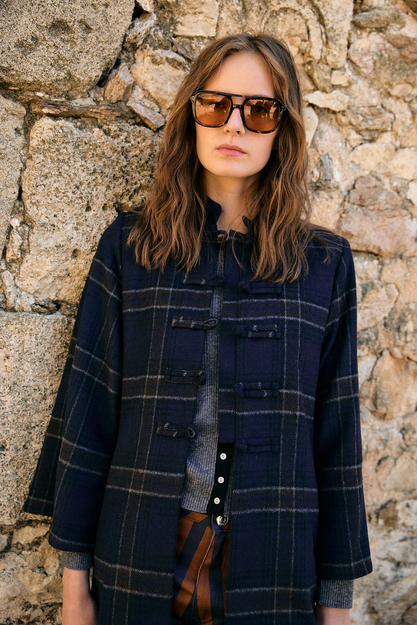 BLUE CHINISKI HARRIS COAT