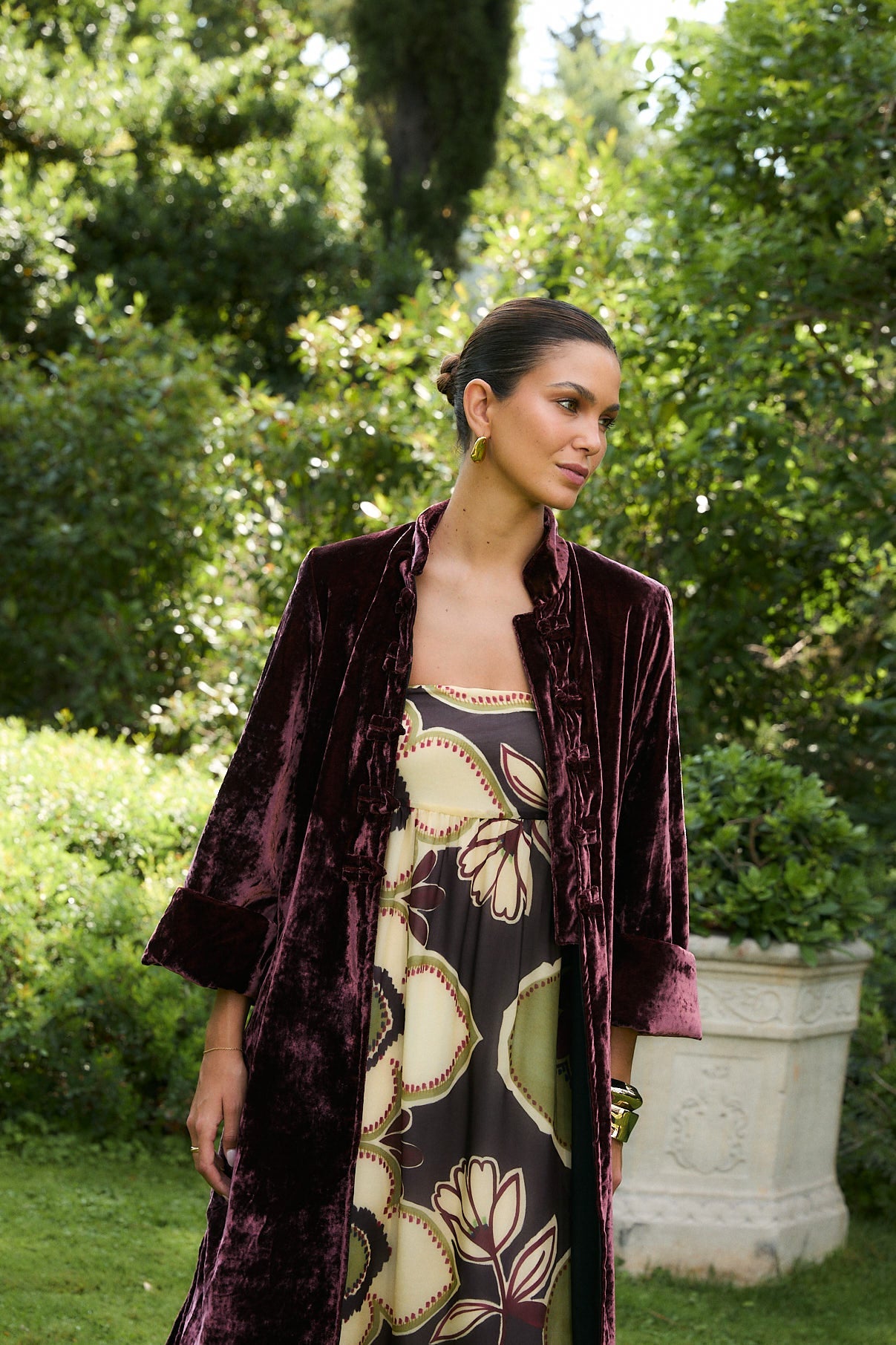 WINE VELVET JAPANESE COAT