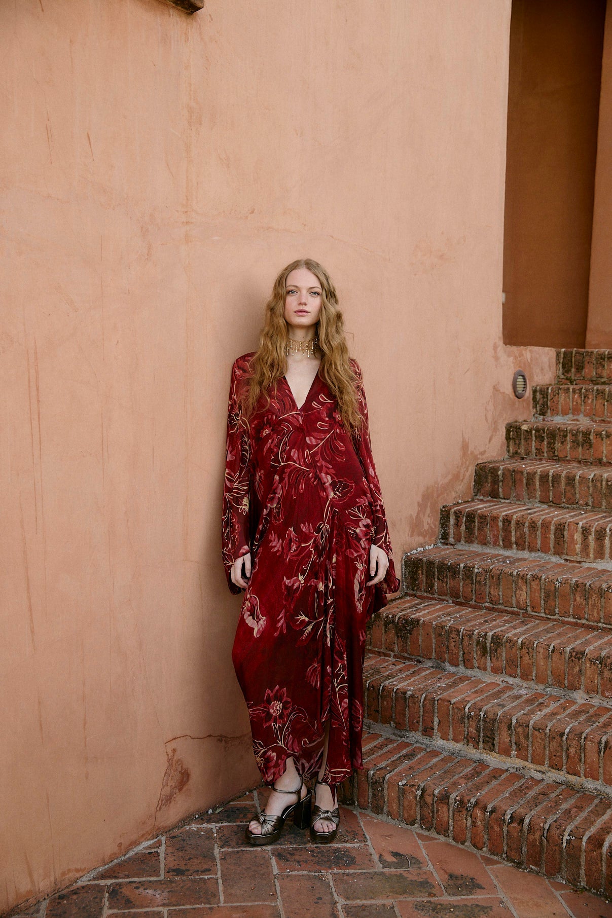 VERO PEONY CARMINE DRESS