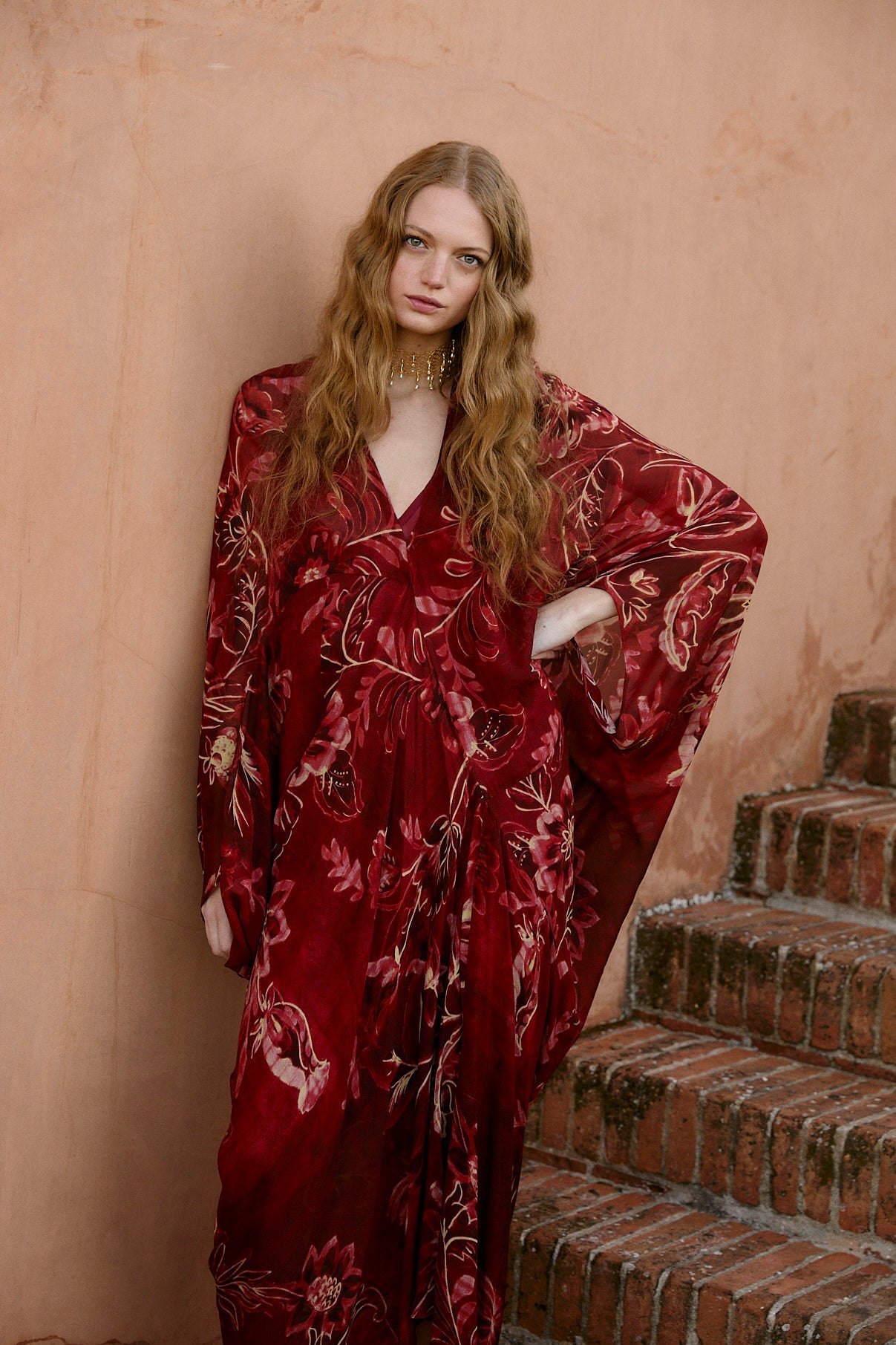 VERO PEONY CARMINE DRESS