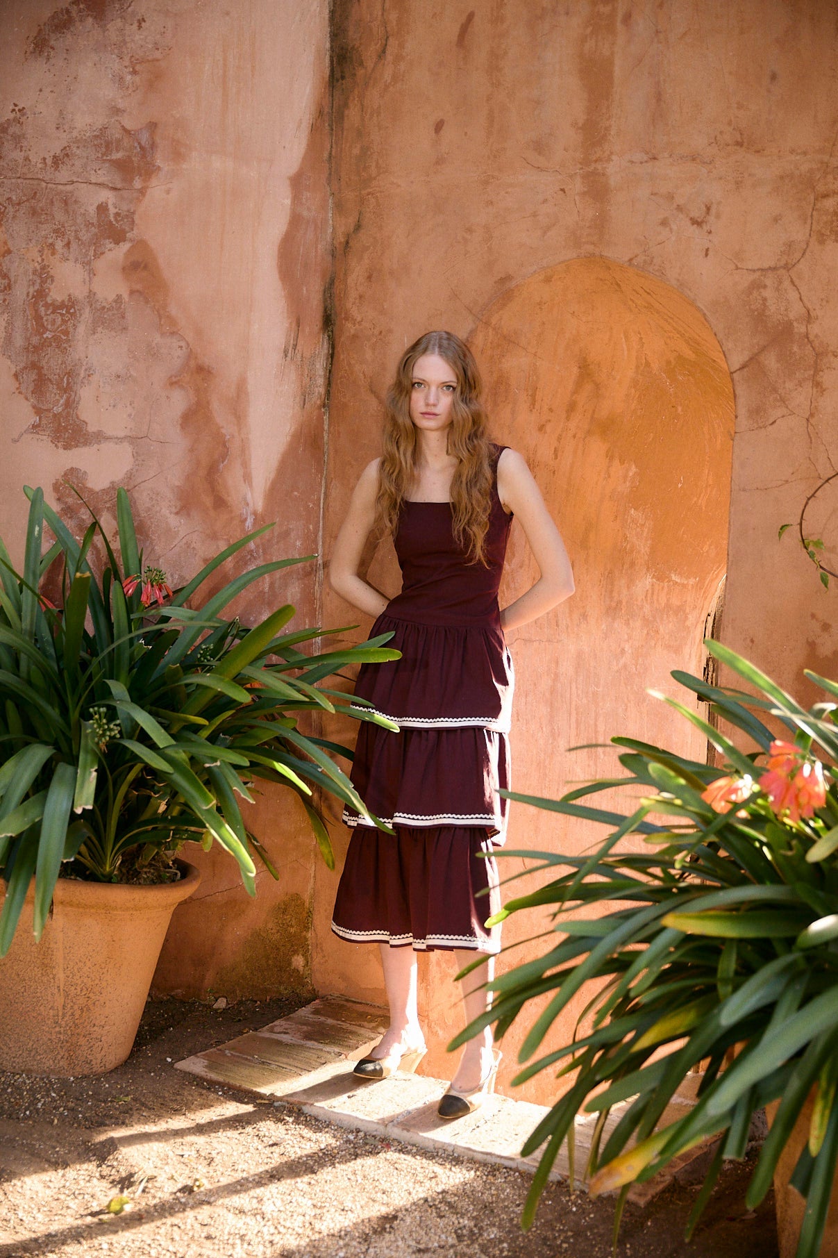 VESTIDO CLO ALGODON BURGUNDY