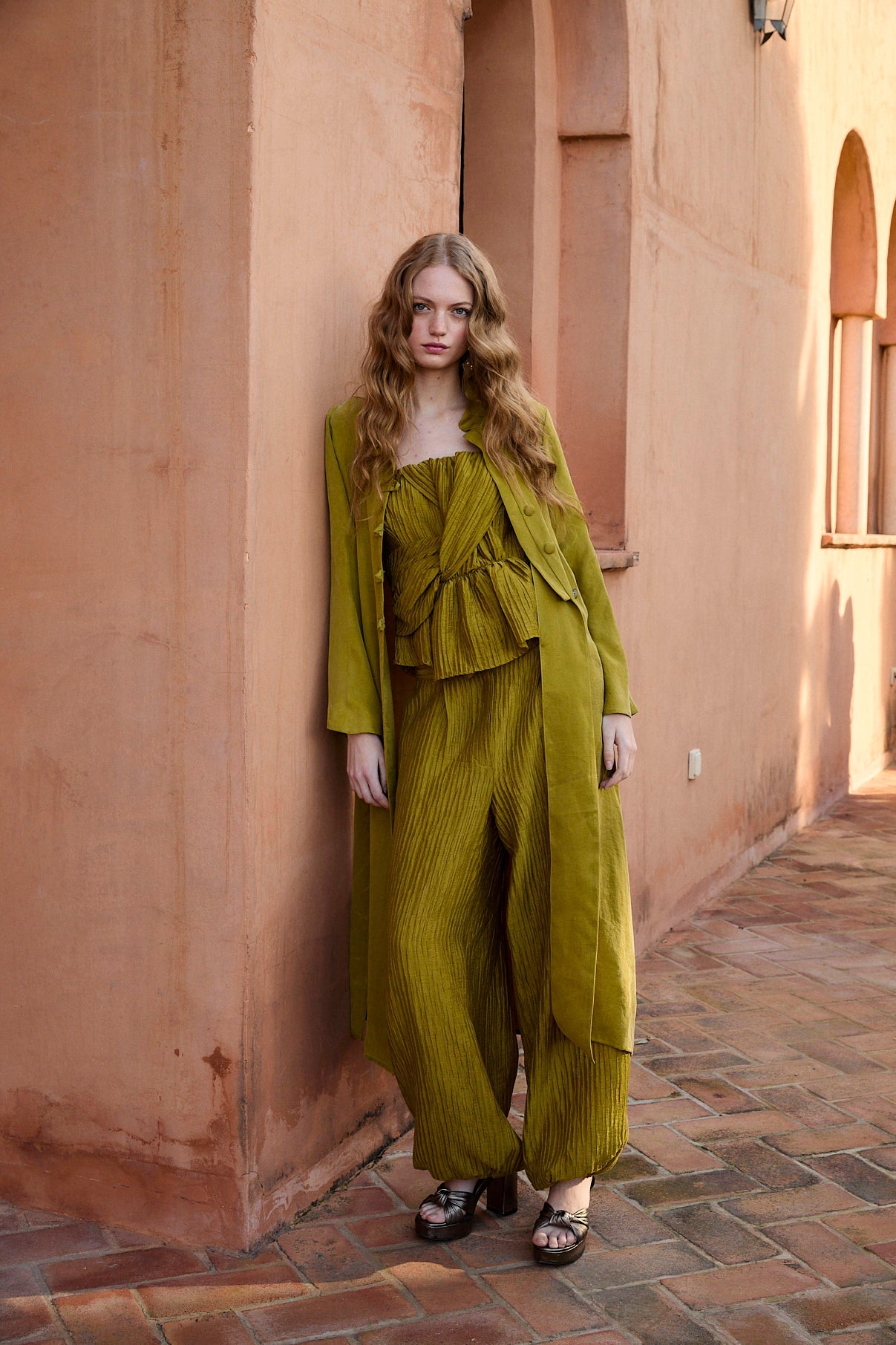 CHINISKI CUPRO OLIVE COAT