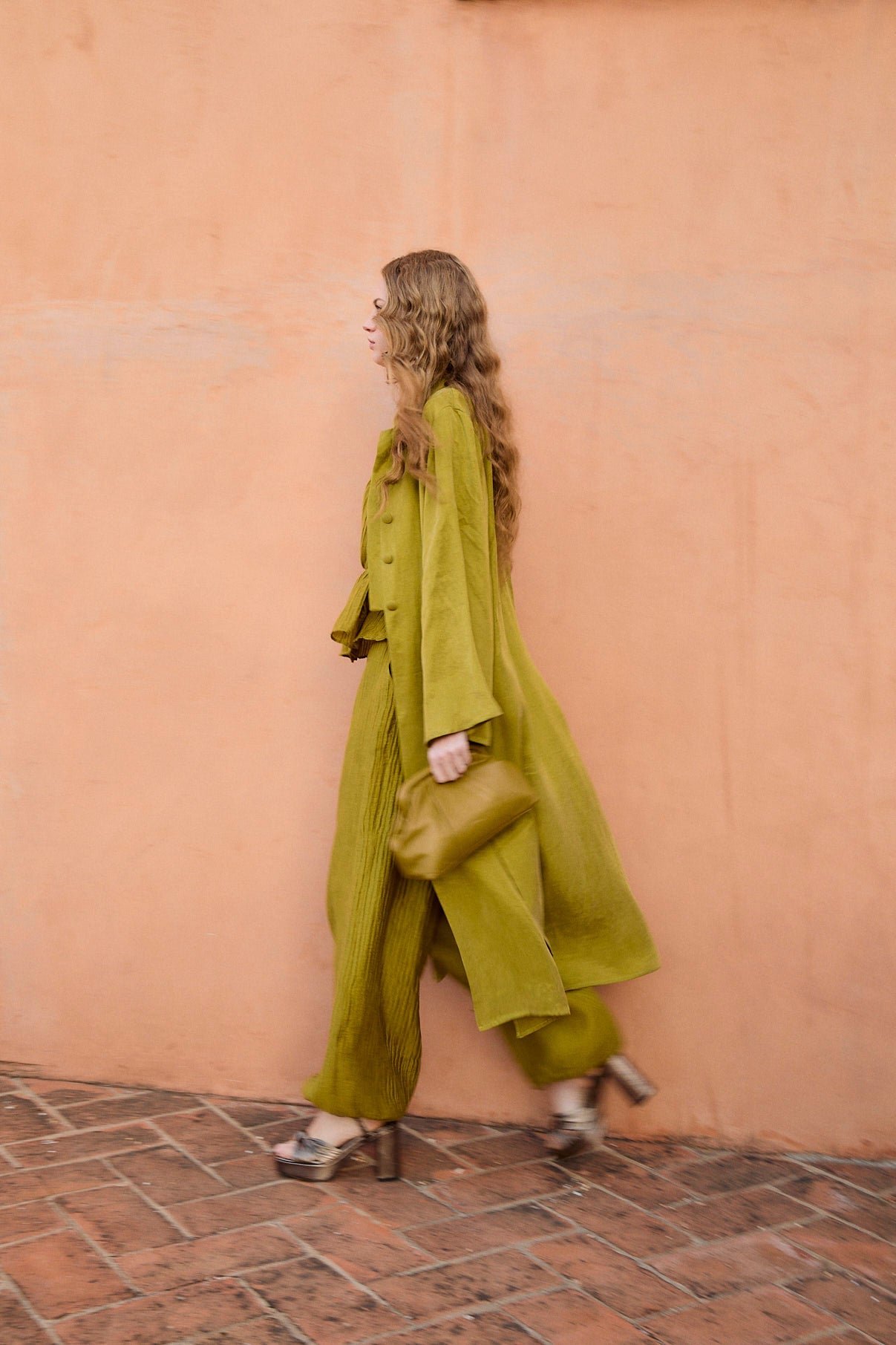 CHINISKI CUPRO OLIVE COAT