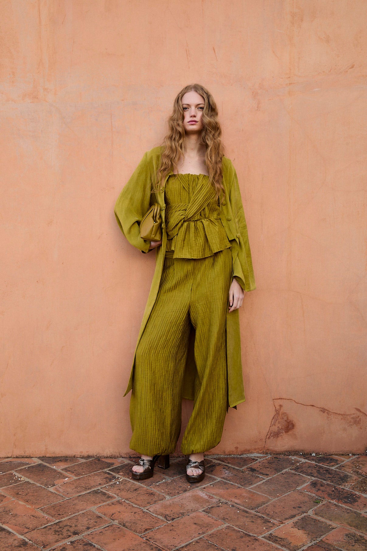 CHINISKI CUPRO OLIVE COAT