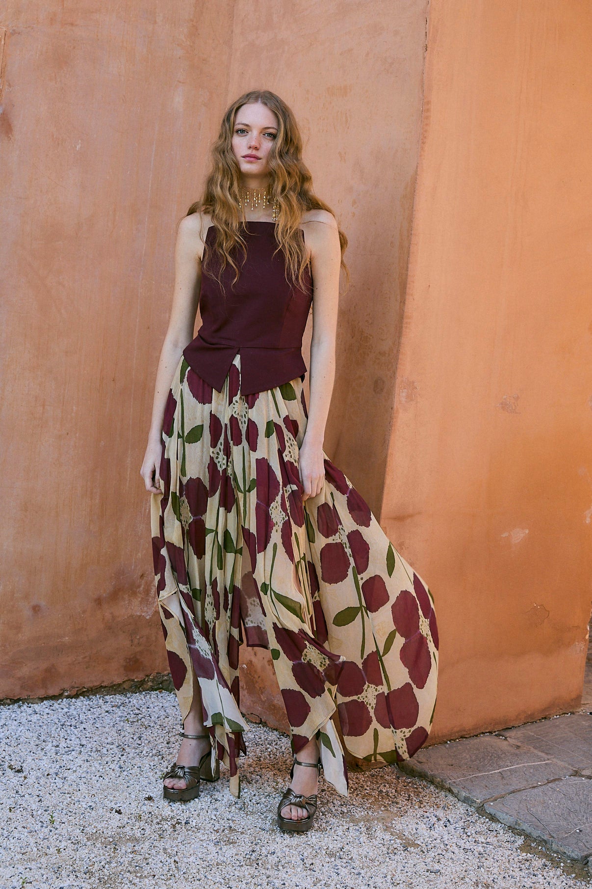 FALDA GIGI LIRIO BURGUNDY