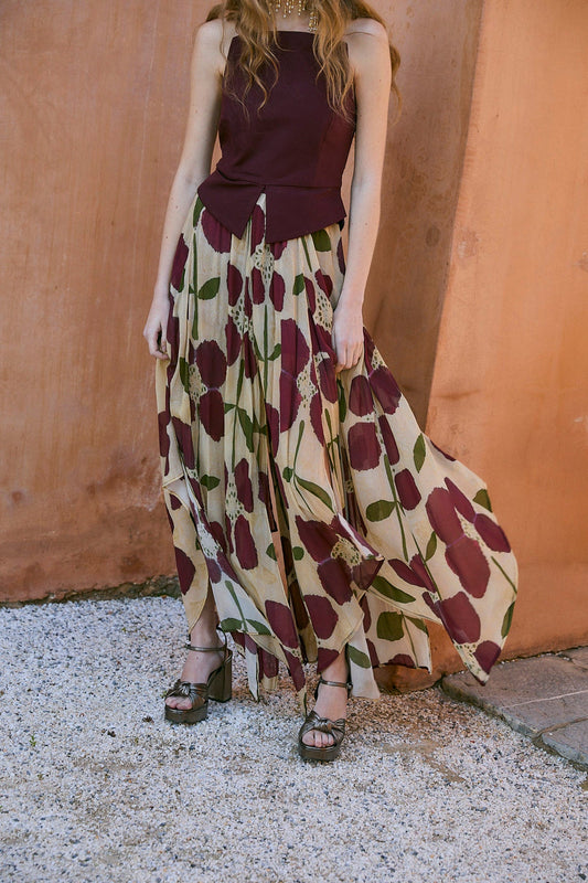 FALDA GIGI LIRIO BURGUNDY