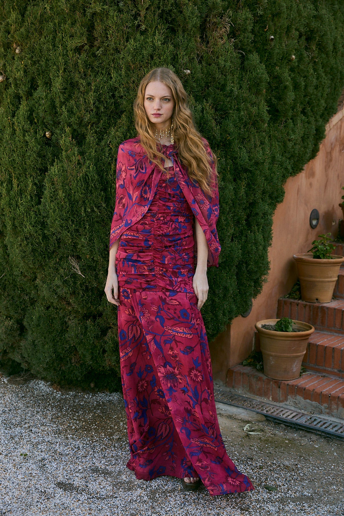 COHEN INDIANA MAGENTA CAPE