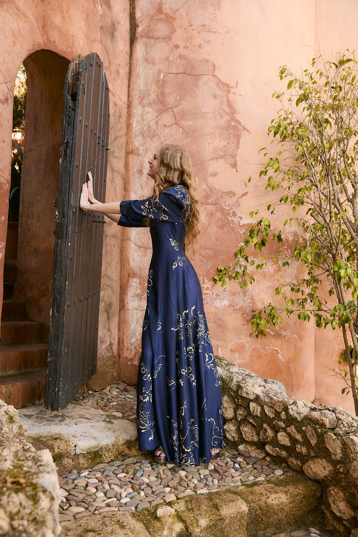 RAMONA BLUE BRANCHES DRESS