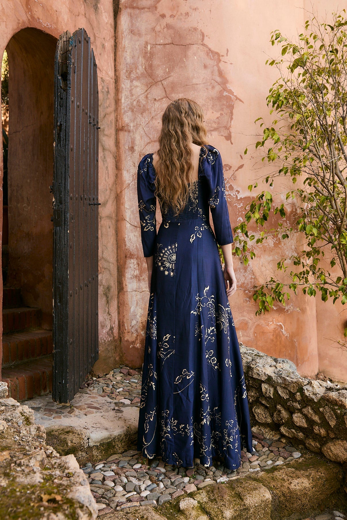 RAMONA BLUE BRANCHES DRESS