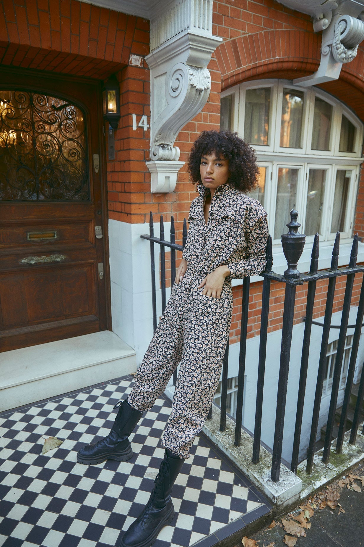 FLOWER FONT JUMPSUIT