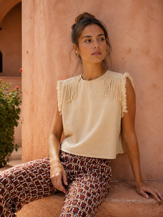 TOP FLECOS BEIGE