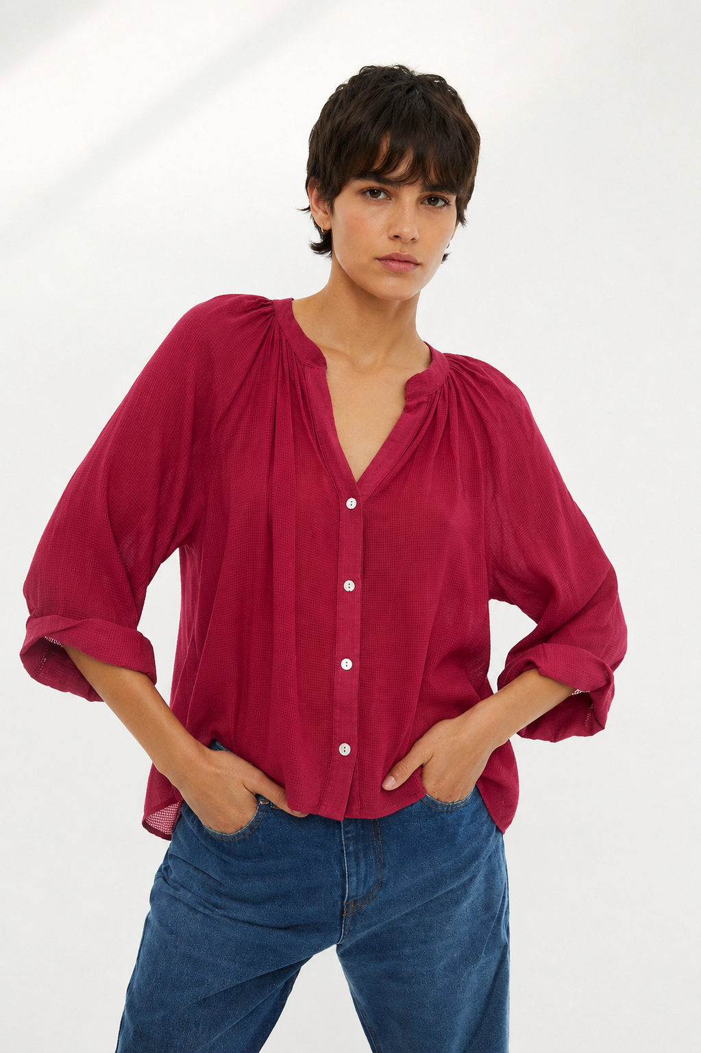 Blusa Arruguilla cereza