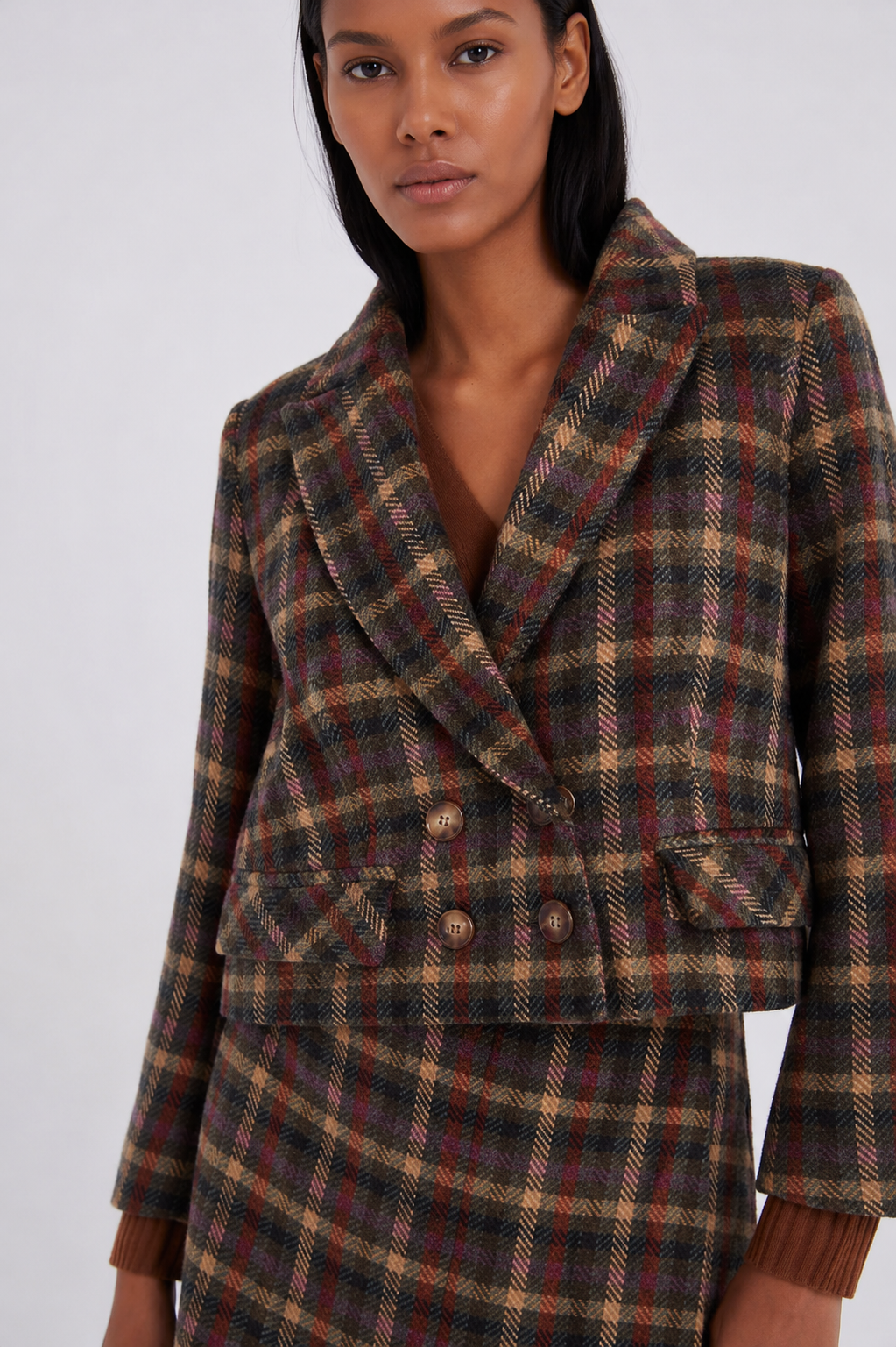 Checked spencer jacket