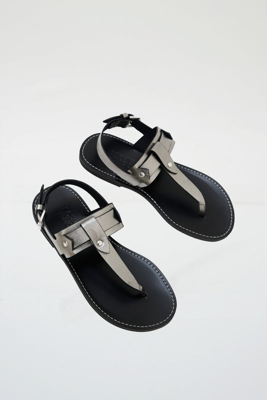 SANDALIA CATALINA PIEL PLATA