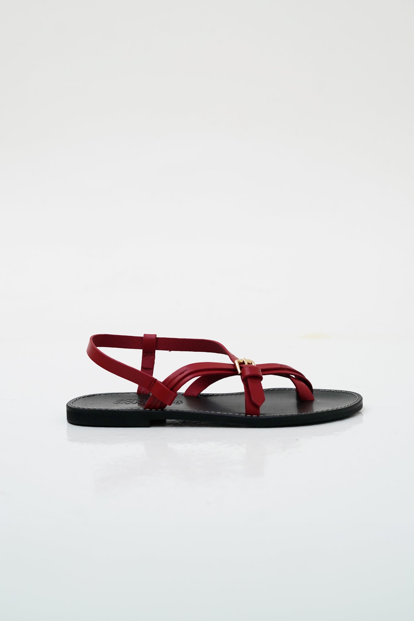 BARBARA RED LEATHER SANDAL