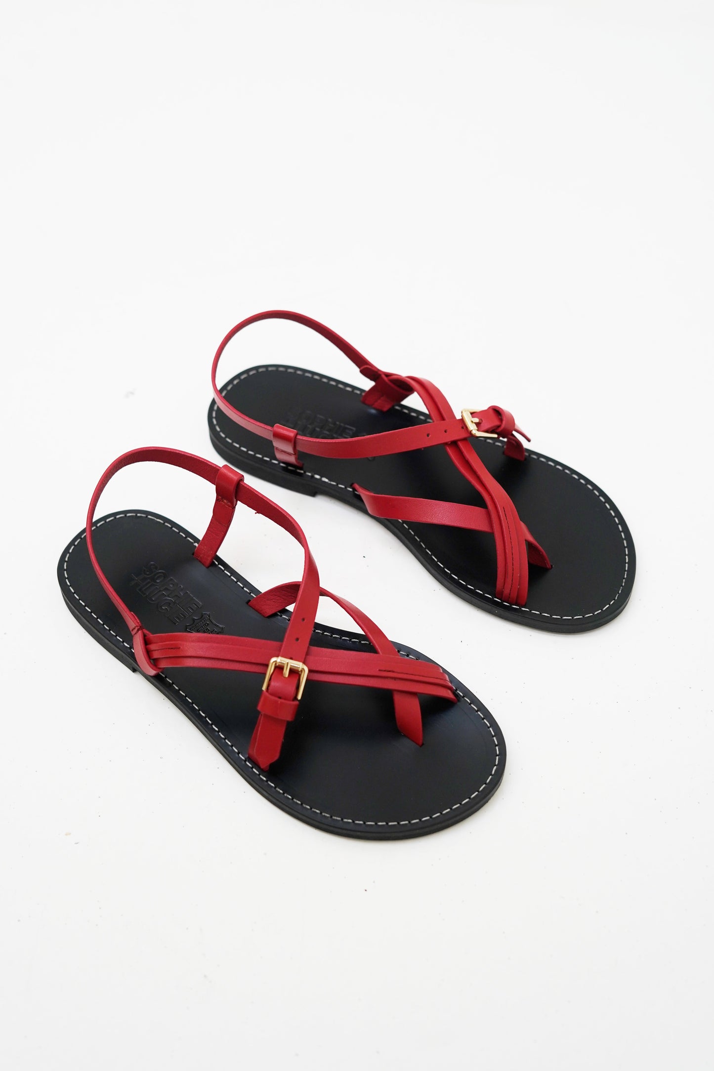 BARBARA RED LEATHER SANDAL