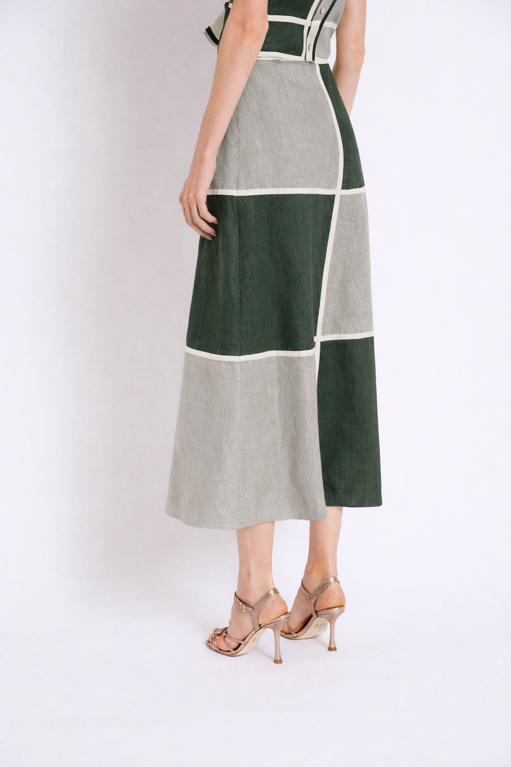 WOMEN'S GREEN LINEN SKIRT