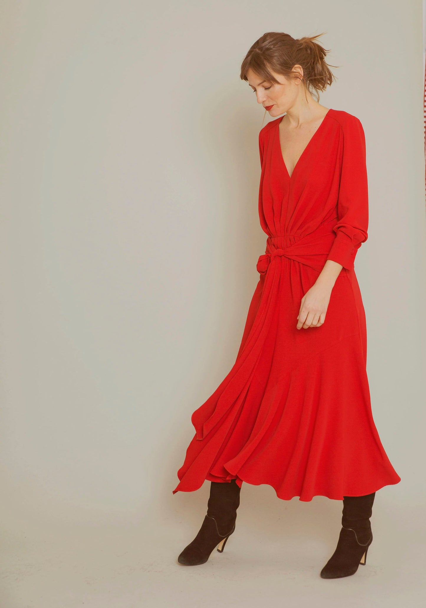 VESTIDO SOFIA CREPE ROJO