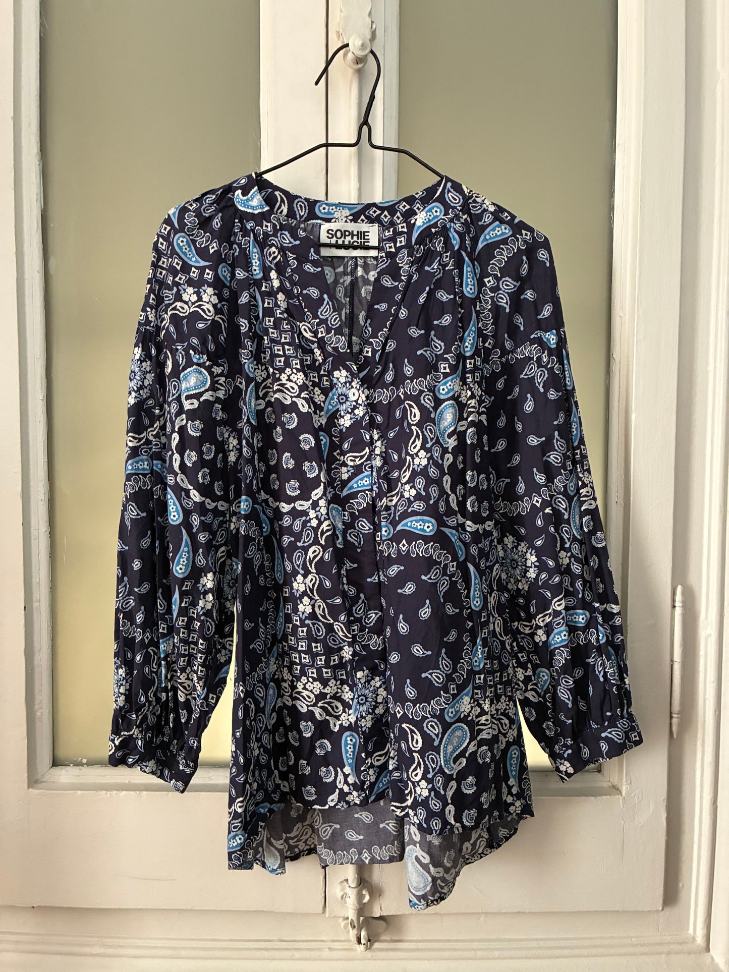 Venice Bandana Blue Blouse Size 38