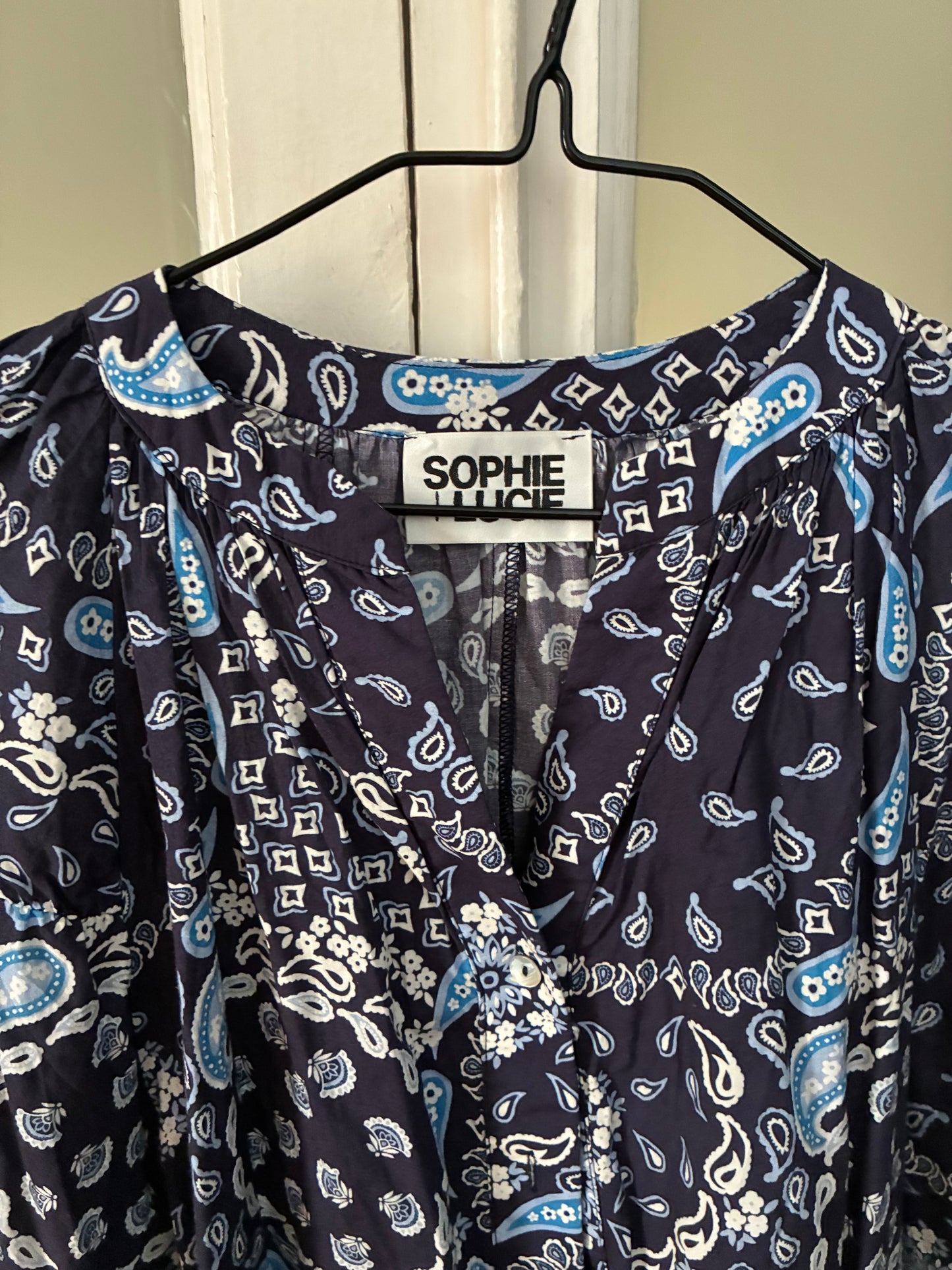 Venice Bandana Blue Blouse Size 38