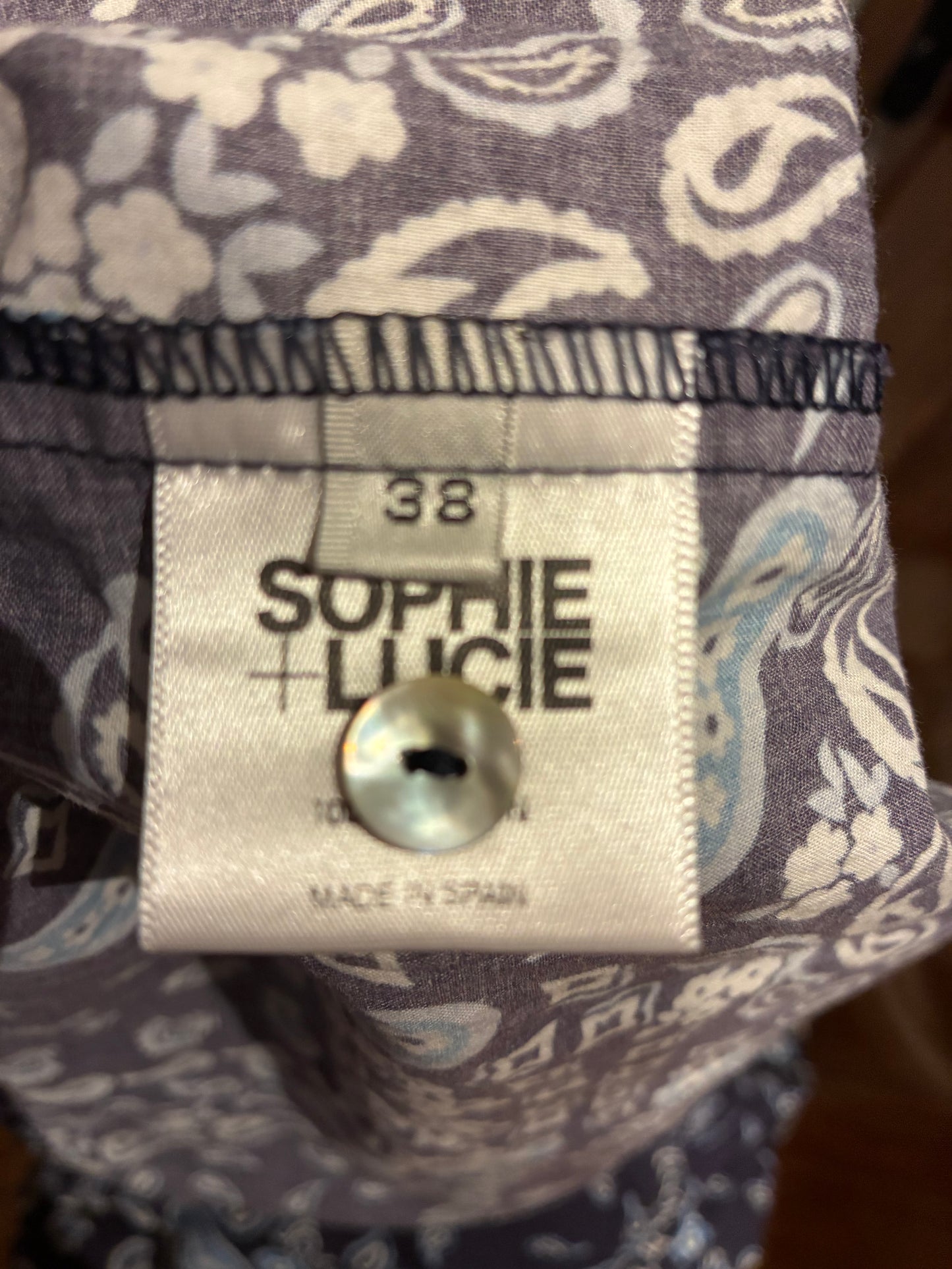 Venice Bandana Blue Blouse Size 38