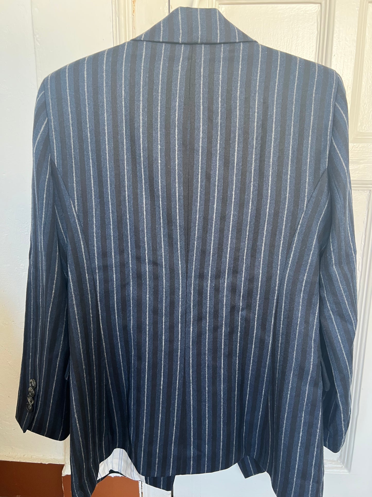 Blazer cruzada azul marino rayas