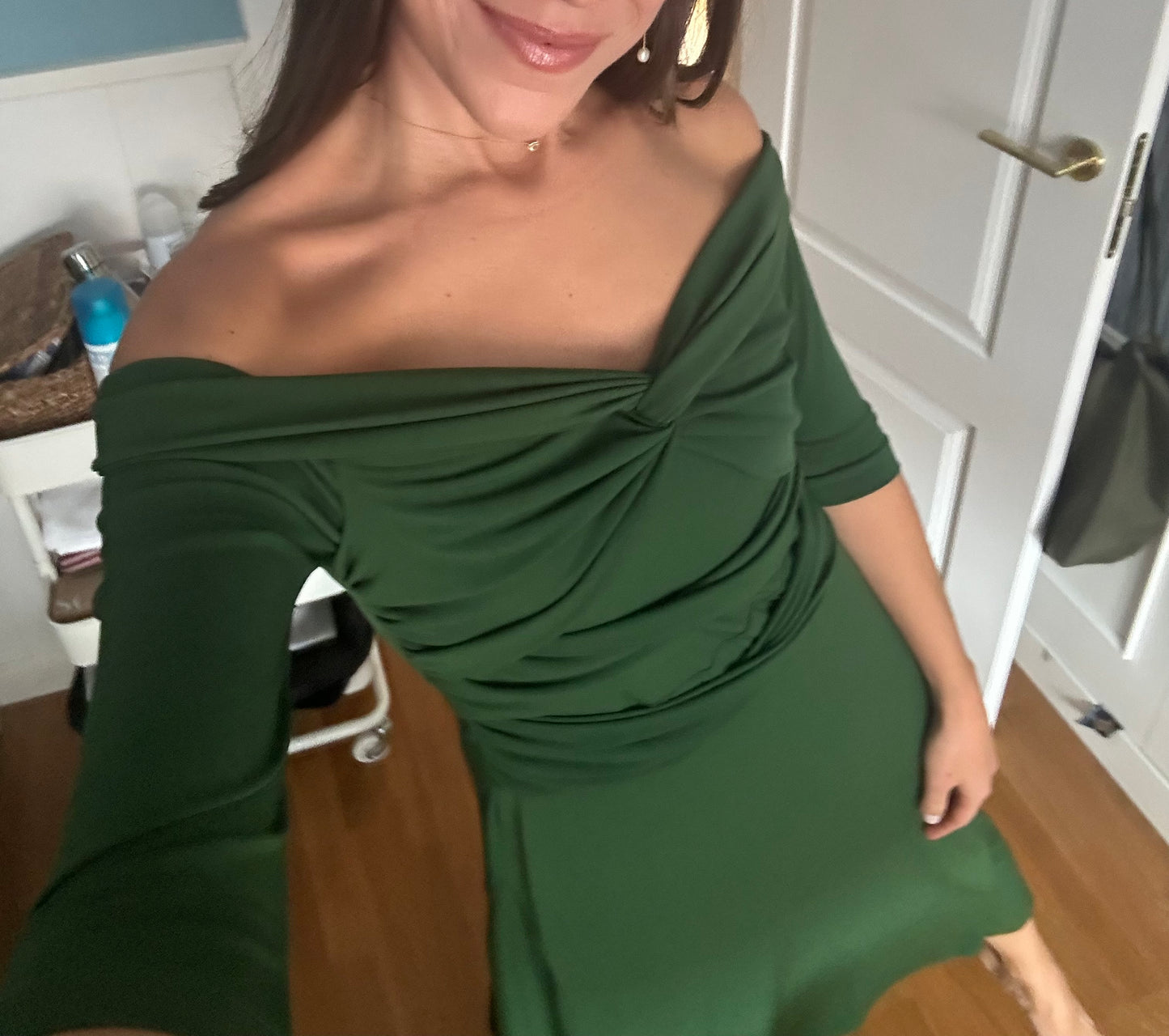 Green Knot Knit Dress