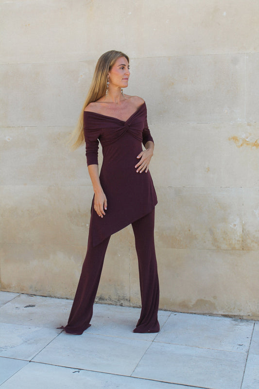 TOTAL LOOK NUDO PUNTO BURGUNDY