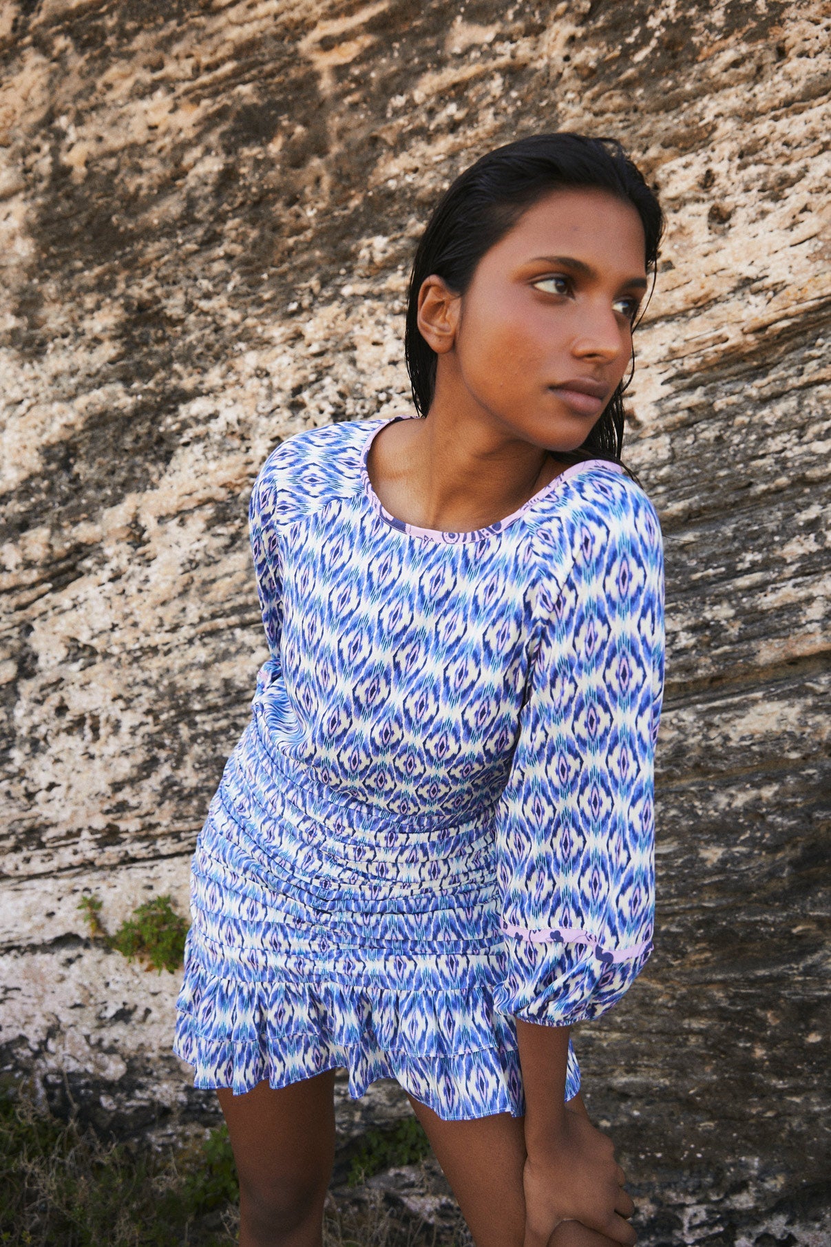 BLUSA PALMIRA IKAT AZUL