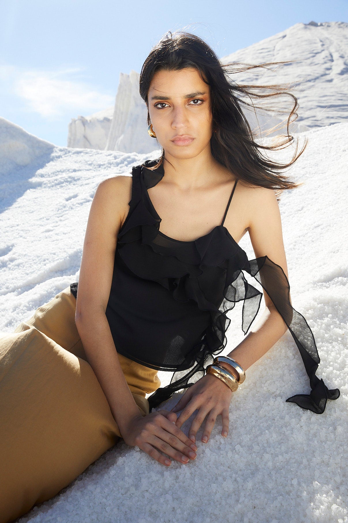 VICTORIA BLACK CRINKLE TOP