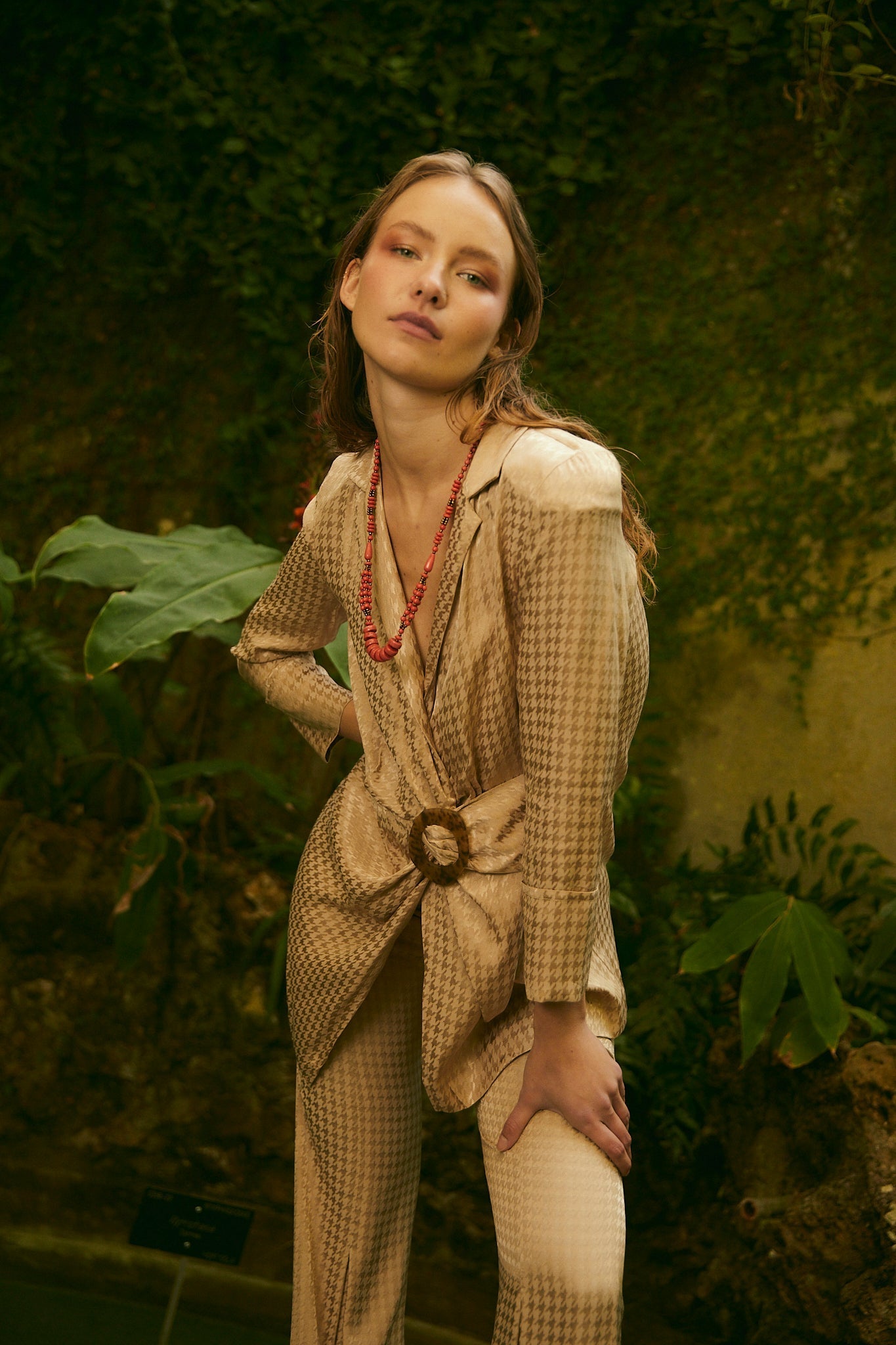 BANON HOUNDSTOOTH SAND JACKET