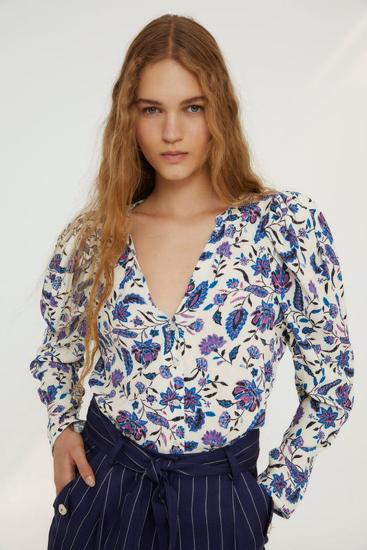 BLUSA VALS FLORAL AZUL