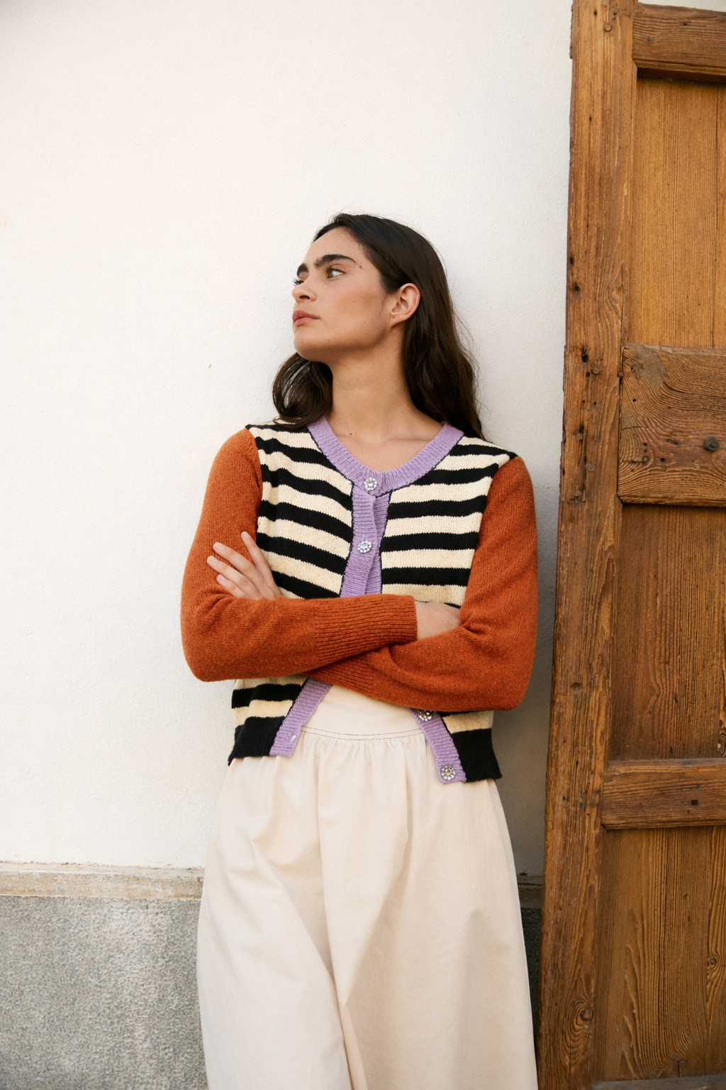BLACK KNITTED SAILOR JACKET