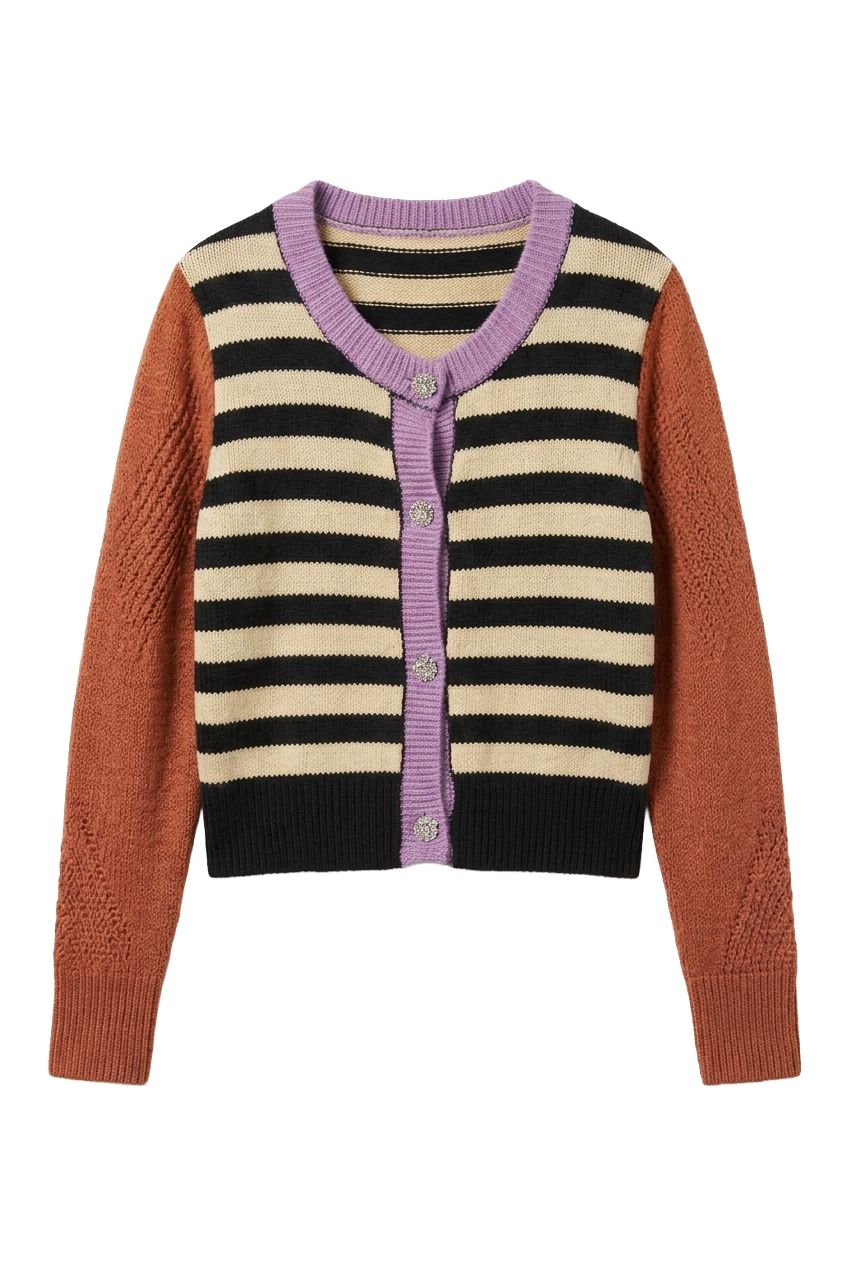 BLACK KNITTED SAILOR JACKET