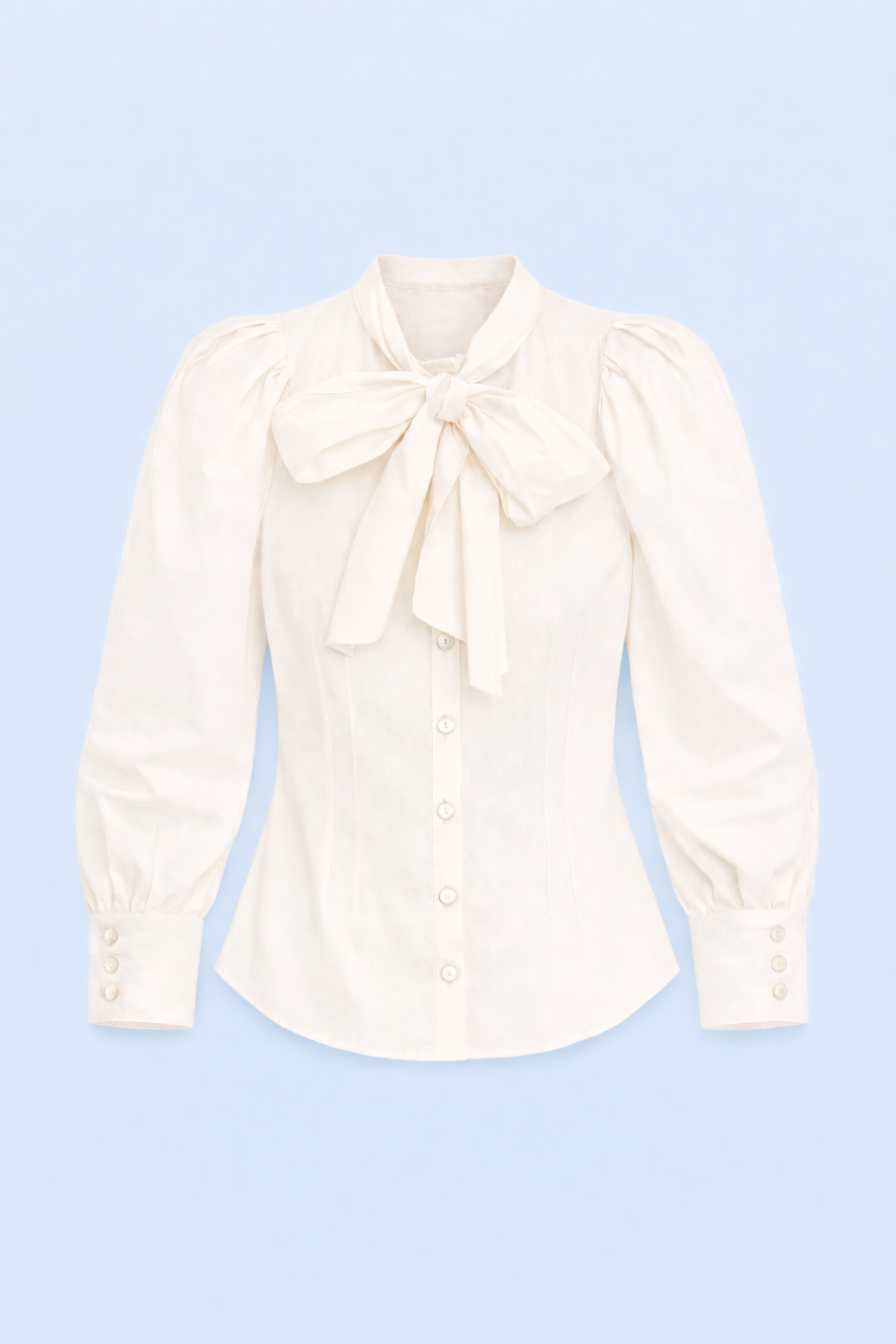 OFF-WHITE POPLIN BOW BLOUSE