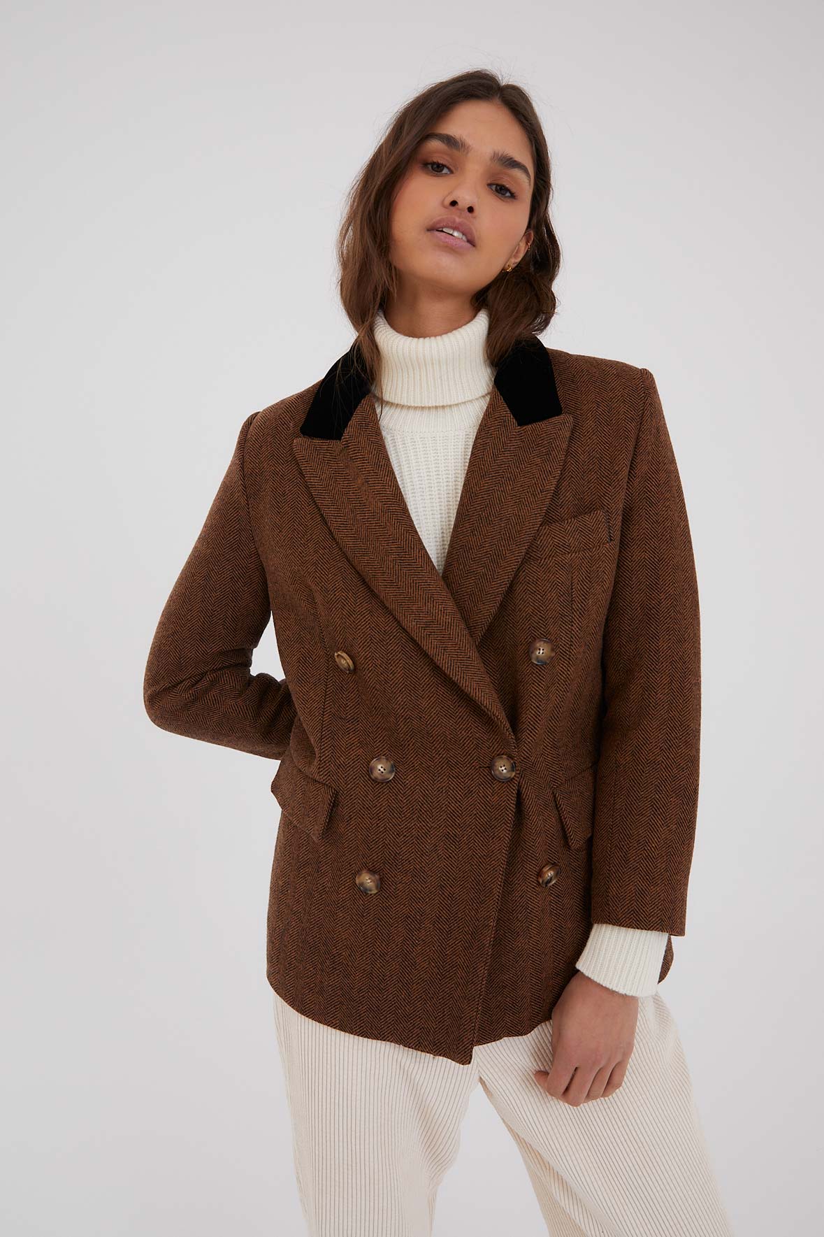 BLAZER PARIS CAMEL HERRINGBONE