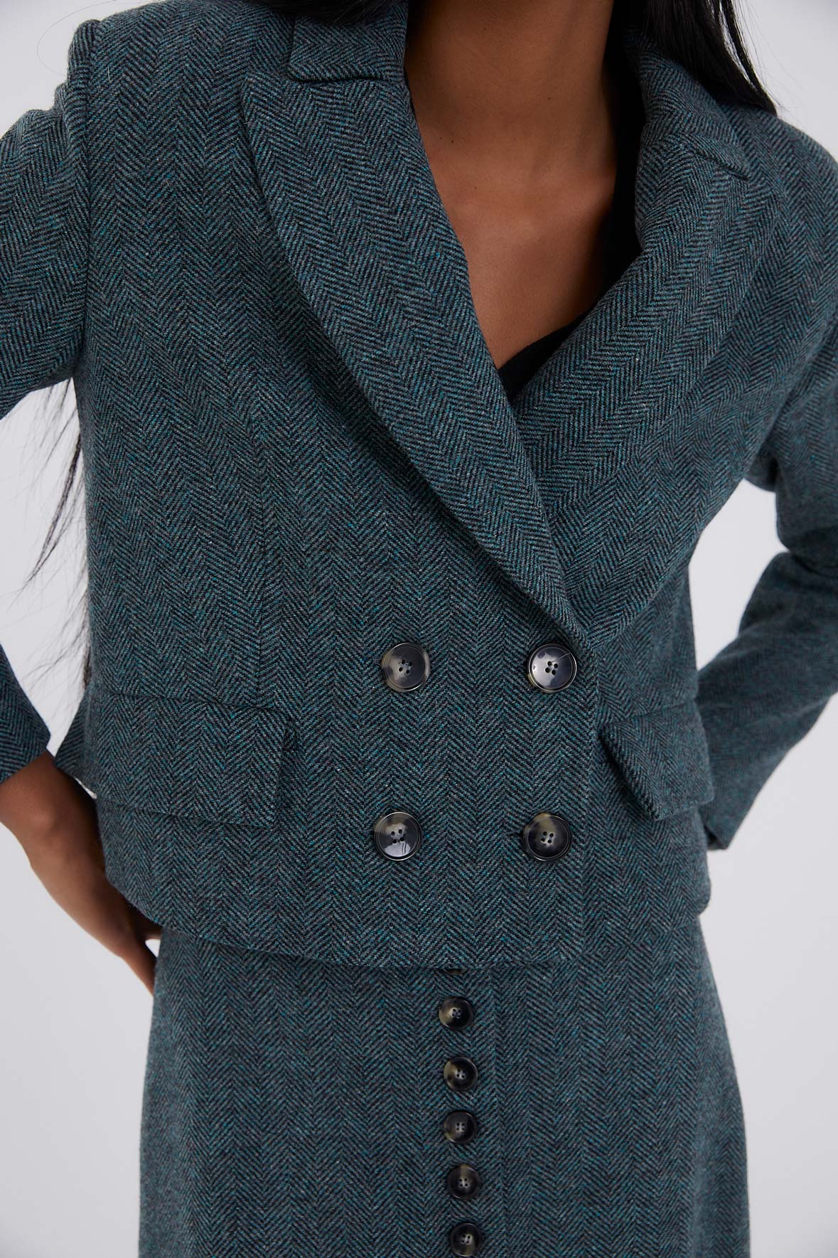 BLAZER SPENCER ESPIGA AZUL