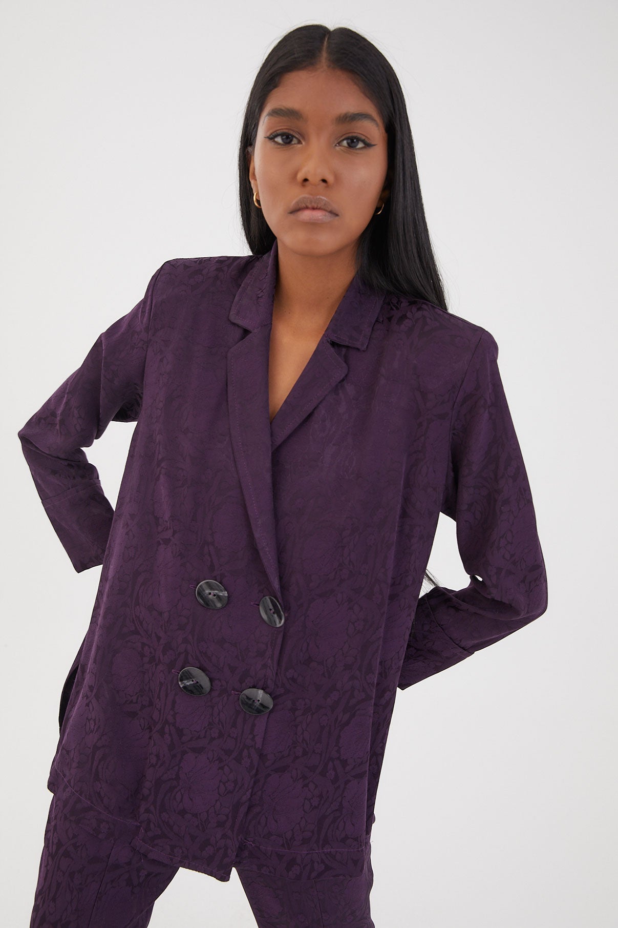 CHAQUETA ICON JCQ FLOR RETRO MORADO