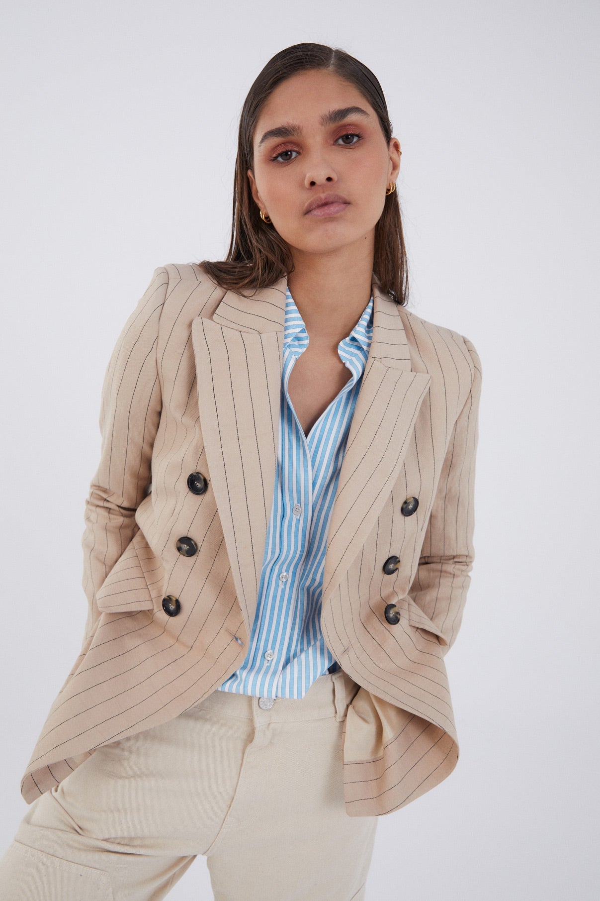 BLAZER CRUZADA DIPLOMATICO BEIGE