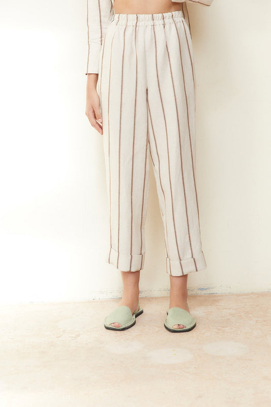 PANTALON SUSAN RAYA LINO NATURAL