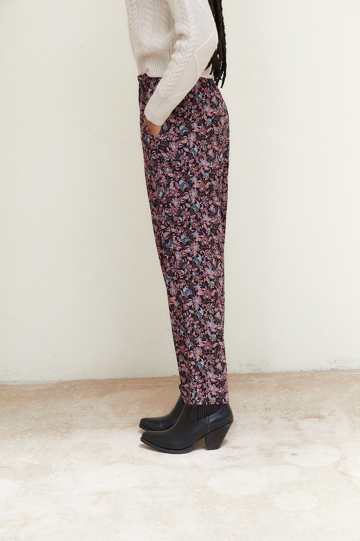 PANTALON SUSAN FLOR CHINA ROSA