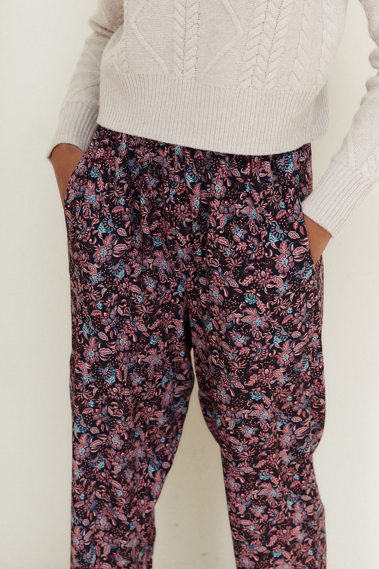 PANTALON SUSAN FLOR CHINA ROSA