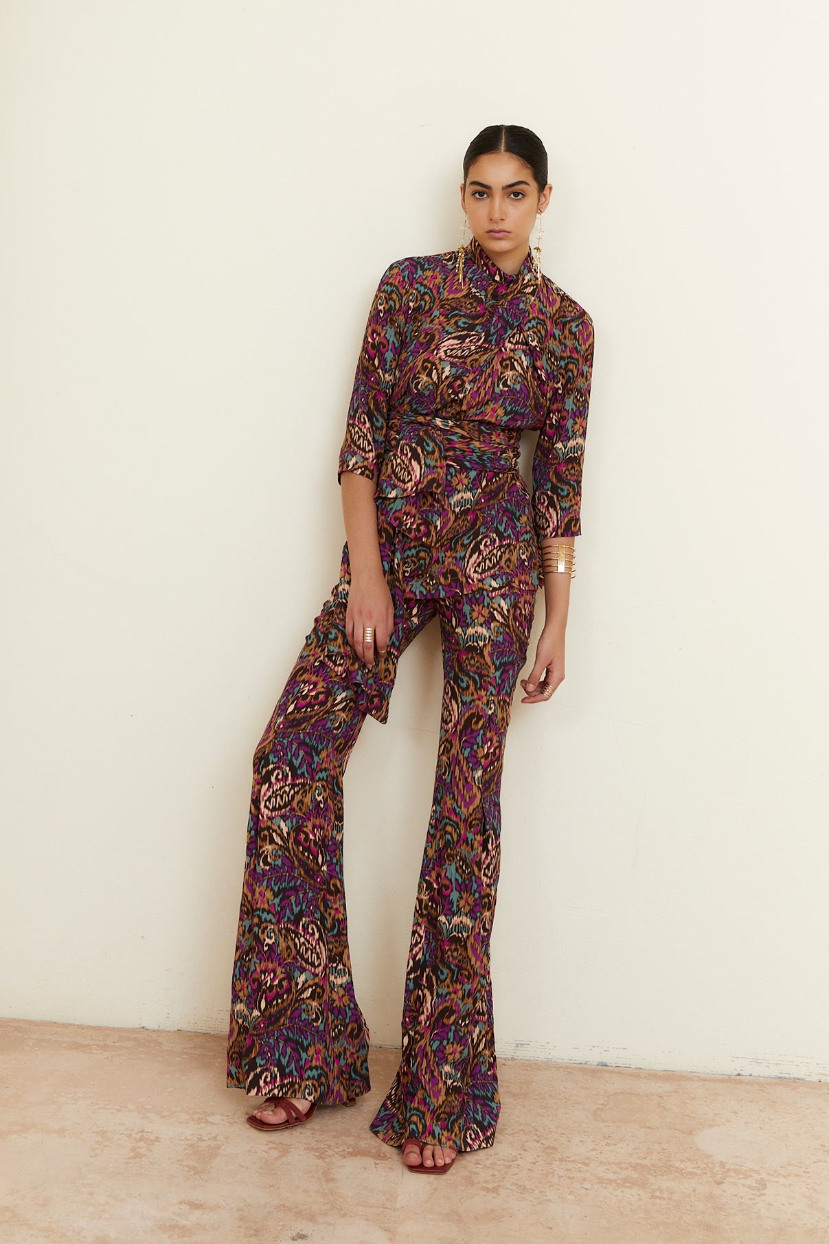 PANTALON PLIEGUE FLOR IKAT