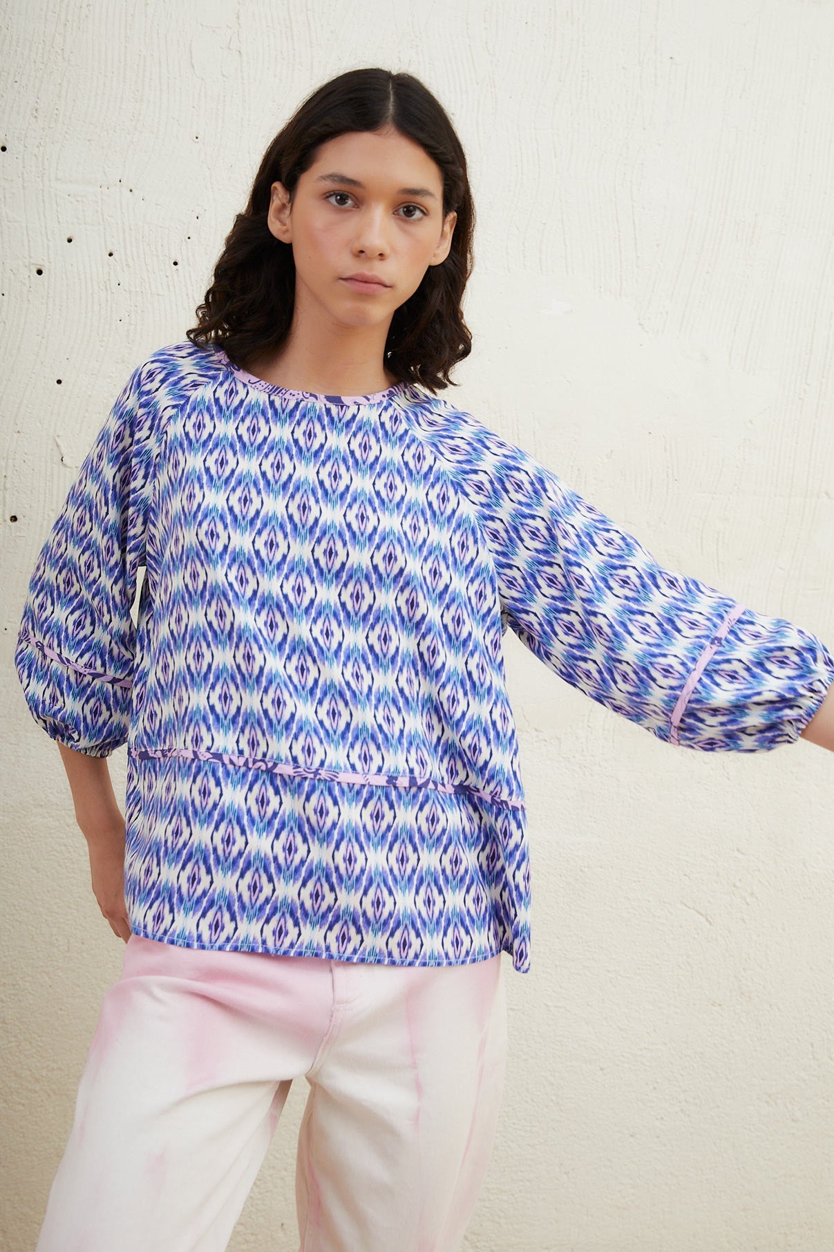 BLUSA PALMIRA IKAT AZUL