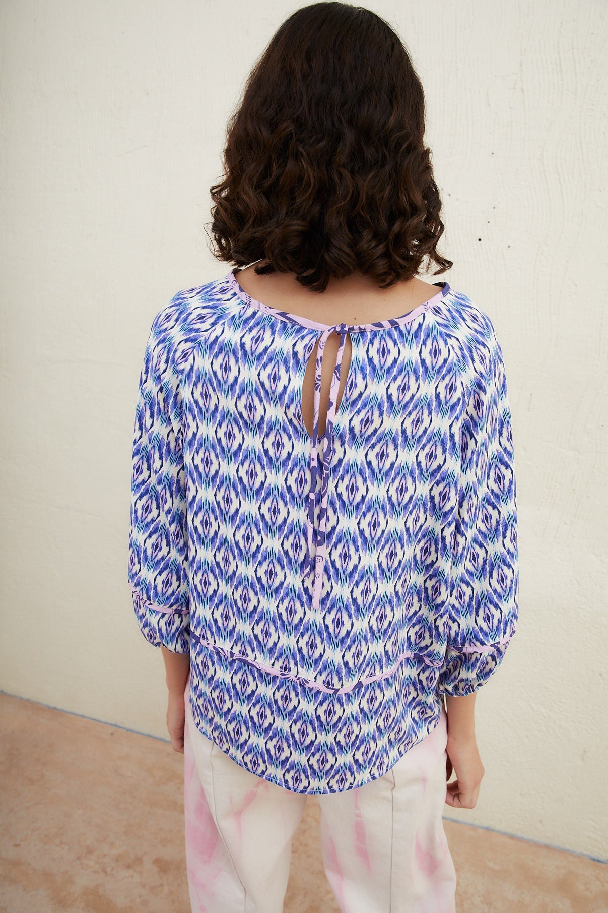 BLUSA PALMIRA IKAT AZUL