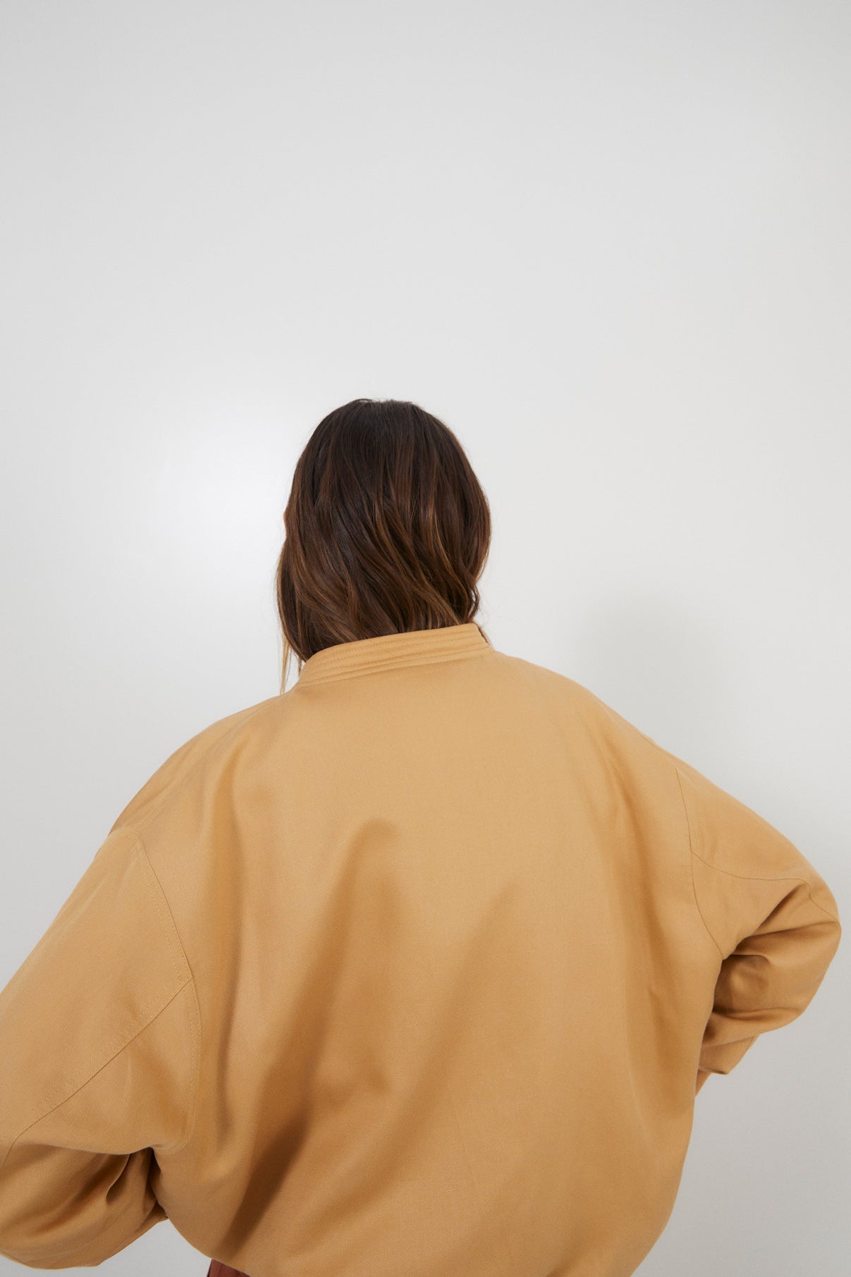 OCHRE LINEN BOMBER JACKET 